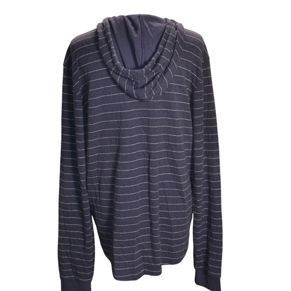 Marine Layer Striped Hooded Long Sleeve Pullover Lightweight Casual Loungewear - Picture 3 of 6